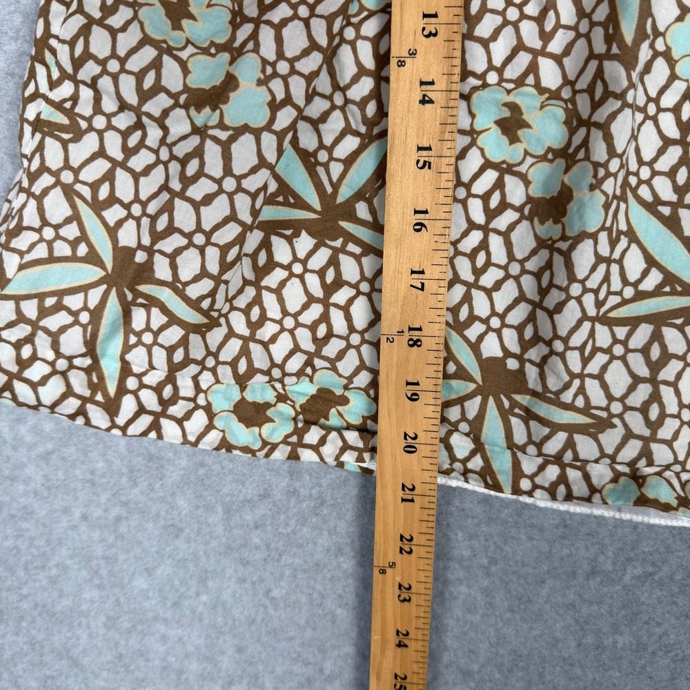 Gap Womens Brown Blue Floral Geometric A-Line Skirt Sz 4 Cotton Y2K Boho Cottage - Picture 3 of 8